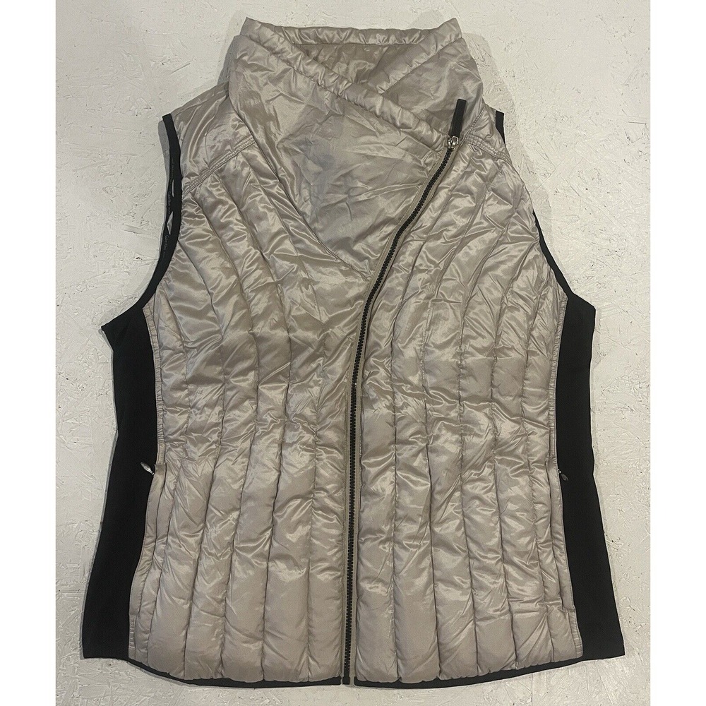 Calvin Klein Performance Womens 1X Down Puffer Vest Outdoor Hiking Beige